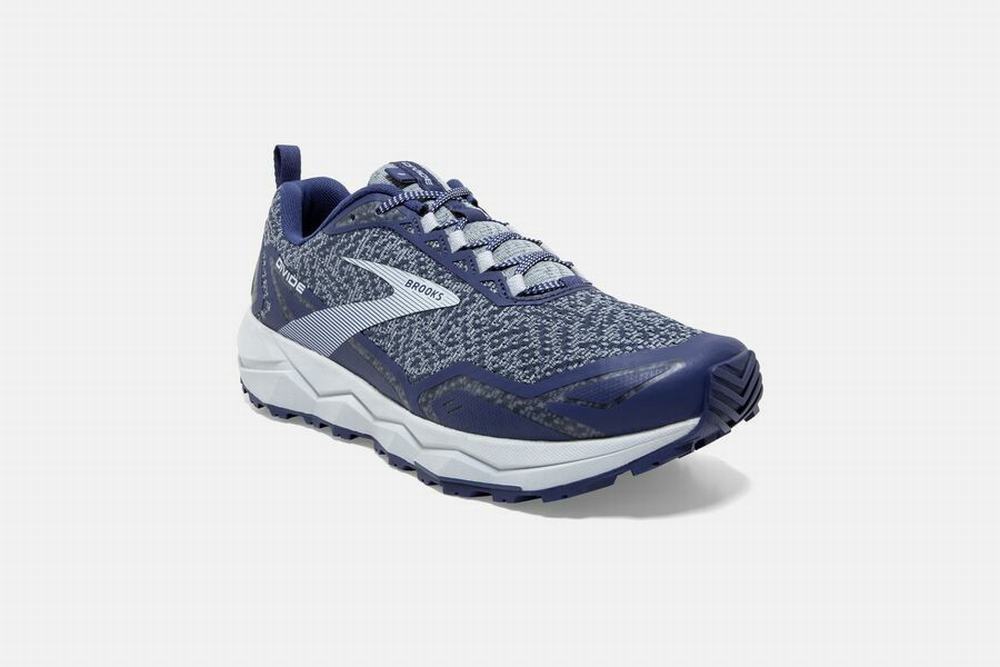 Chaussures Running Brooks Divide Grise / Bleu Homme | QDJ-97268563