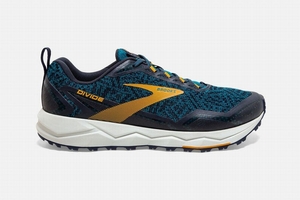 Chaussures Running Brooks Divide Bleu / Bleu Marine / Doré Homme | XAA-20294442