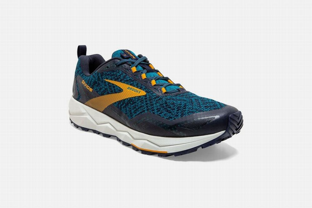 Chaussures Running Brooks Divide Bleu / Bleu Marine / Doré Homme | XAA-20294442