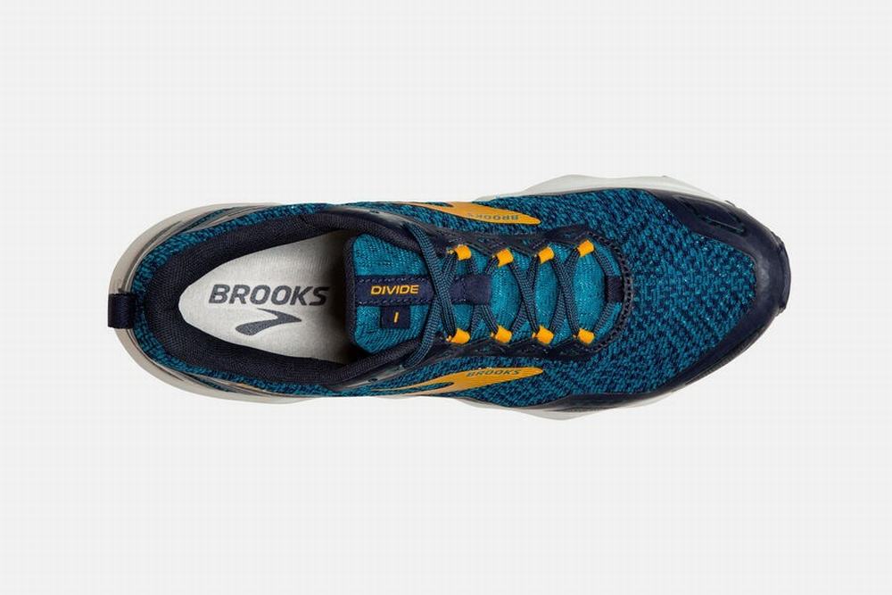 Chaussures Running Brooks Divide Bleu / Bleu Marine / Doré Homme | XAA-20294442