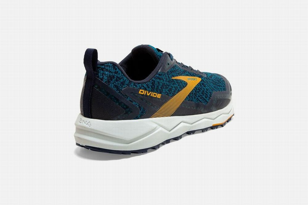 Chaussures Running Brooks Divide Bleu / Bleu Marine / Doré Homme | XAA-20294442